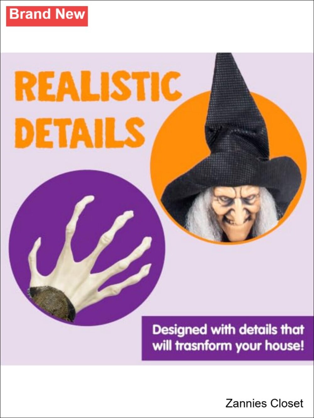 👻 JOYIN 4 Pcs Hanging Witch Halloween Decorations Outdoor Indoor Flying - Picture 4 of 6